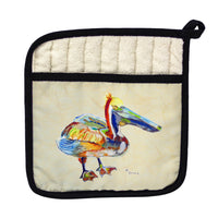 Heathcliff Pelican on Beige Pot Holder