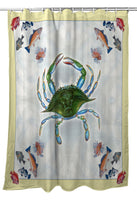 Blue Crab & Fish Shower Curtain