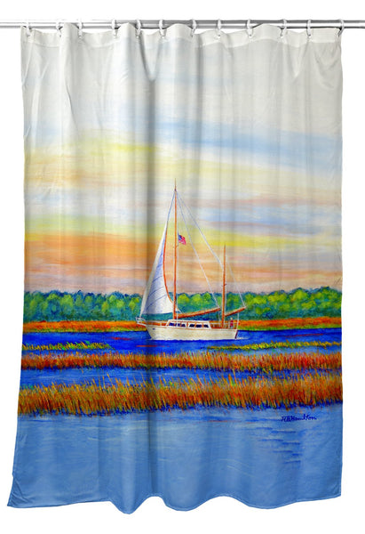 Marsh Sailing Shower Curtain