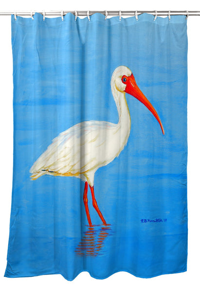 Posing White Ibis Shower Curtain