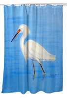 Stalking Snowy Egret Shower Curtain