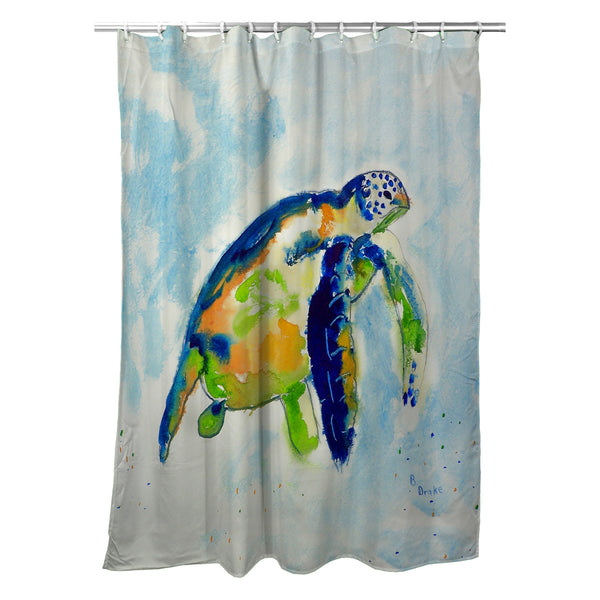 Blue Sea Turtle Shower Curtain