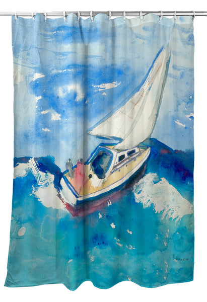 Betsy's Sailboat Shower Curtain