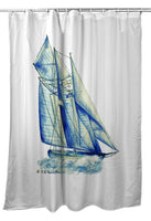 Blue Sailboat Shower Curtain