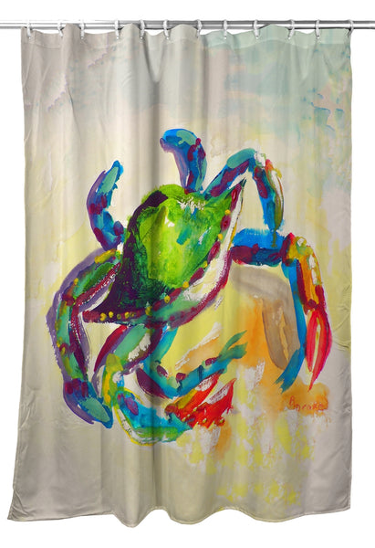 Teal Crab Shower Curtain