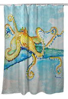 Gold Octopus Shower Curtain