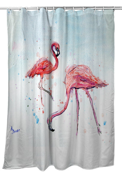 Betsy's Flamingos Shower Curtain
