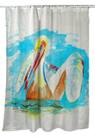 Pelican in Teal Shower Curtain