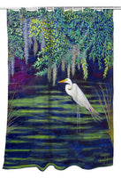 Egret Lagoon Shower Curtain