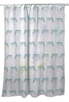 Blue Shrimp Tiled Shower Curtain