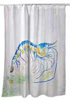 Blue Shrimp Shower Curtain