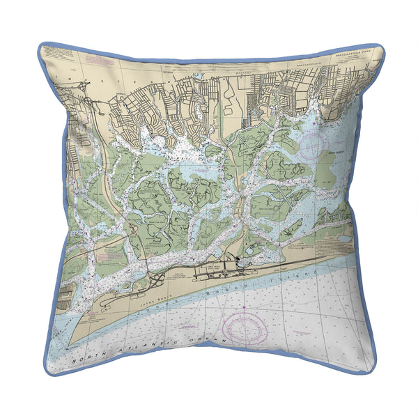 E. Shinnecock Bay to Rockway Inlet S. Oyster Bay, NY Nautical Map Pillow