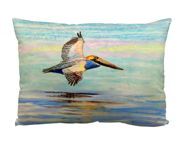 Gliding Pelican Suede Pillow