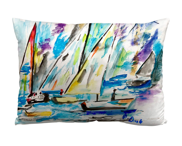 Betsy's New Sailboats Suede Pillow