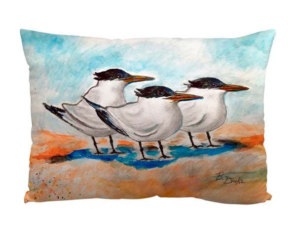 Three Terns Suede Pillow