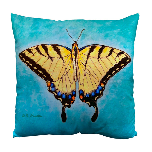 Spreadwing Tiger Swallowtail Suede Pillow