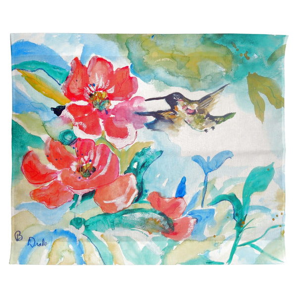 Hummingbird & Red Flower Wall Hanging 24x30