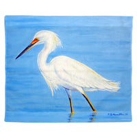 Stalking Snowy Egret Outdoor Wall Hanging 24x30