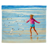 Chasing Gulls Outdoor Wall Hanging 24x30