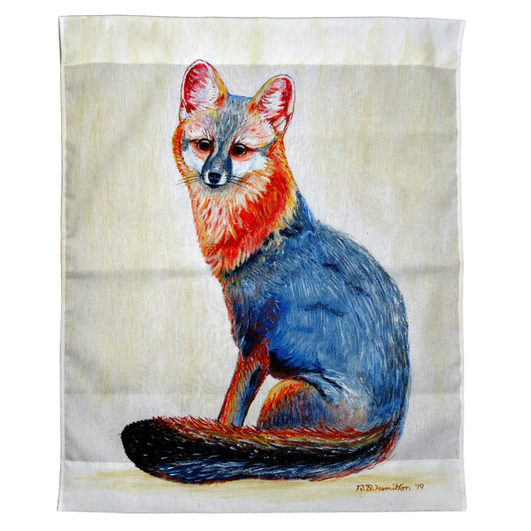 Gray Fox Outdoor Wall Hanging 24x30