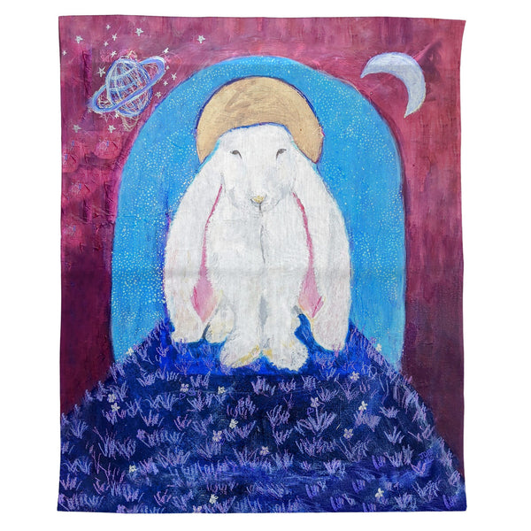 Night Bunny Outdoor Wall Hanging 24x30