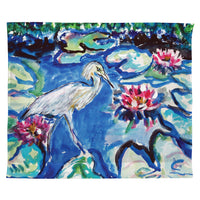 Heron & Waterlilies Outdoor Wall Hanging 24x30