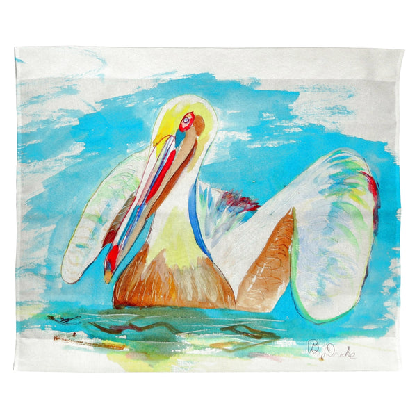 Pelican in Teal Wall Hanging 24x30