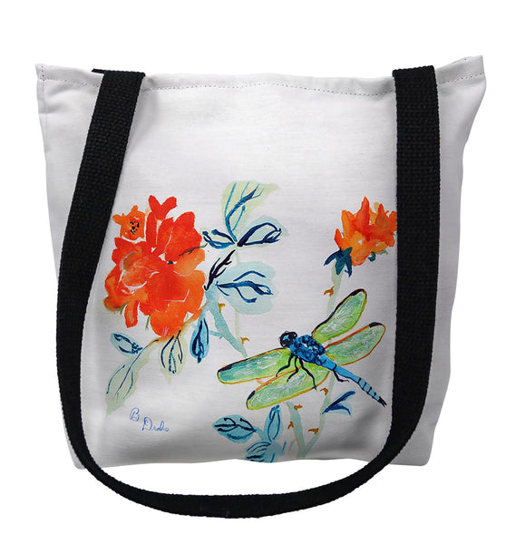 Dragonfly & Red Flower Tote Bag