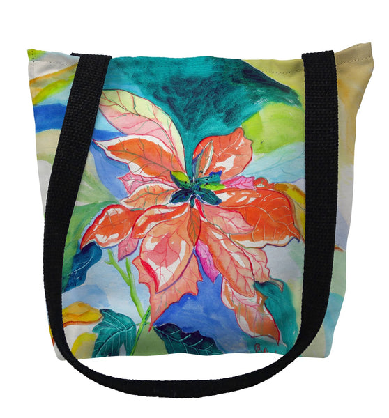 Peach Poinsettia Tote Bag