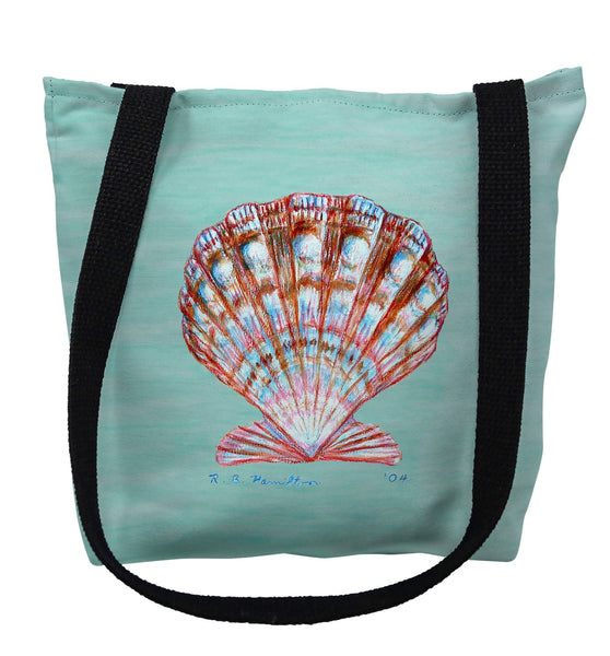 Scallop Shell on Aqua Tote Bag