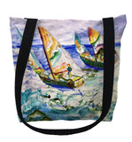 Sailboats Tacking Tote Bag