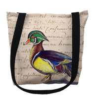 Male Wood Duck Script Tote Bag