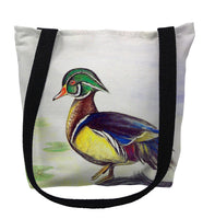 Male Wood Duck Beige Script Tote Bag