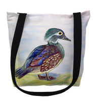 Female Wood Duck on White Tote Bag